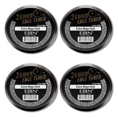 EBIN NEW YORK 4x 24 Hour Edge Tamer - Extra Mega Hold 4oz Bundle  Edge Control Gel for Sleek Styles with Humidity-Resistant  Gift Set (4 Items)