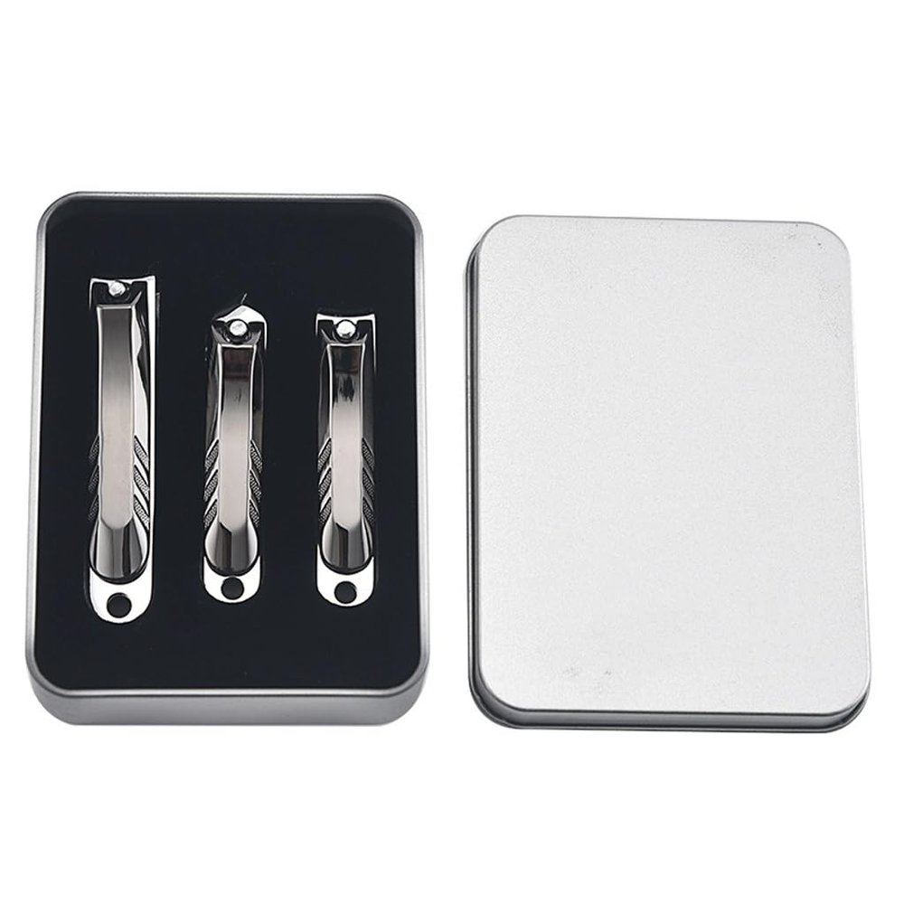 Box Mounted Die-Casting Nail Clippers, 3-Piece Set, Household Trimming