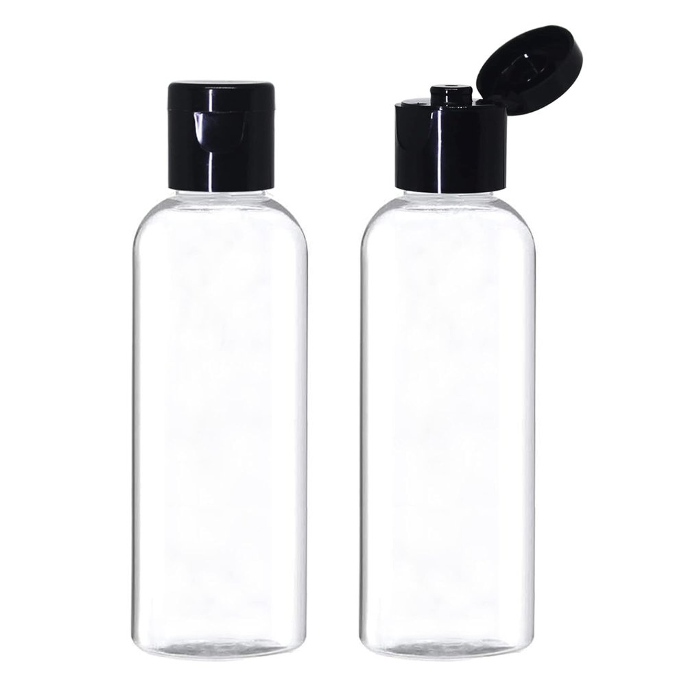 100ml Empty Clear Plastic Bottles Refillable Travel Size Cosmetic Containers Small Squeeze Bottles With Black Flip Cap For Toiletries, Shampoos, Lotions, Creams (Pack Of 3)