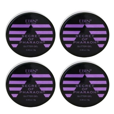 Hair Glitter for Kids  4X Secret of Pharaoh Lavender Sparkle Bundle by EBIN NEW YORK  Multipurpose Hair and Face Glitter Gel for Styling, Makeup, and Body Decoration  Gift Set (4 Items)