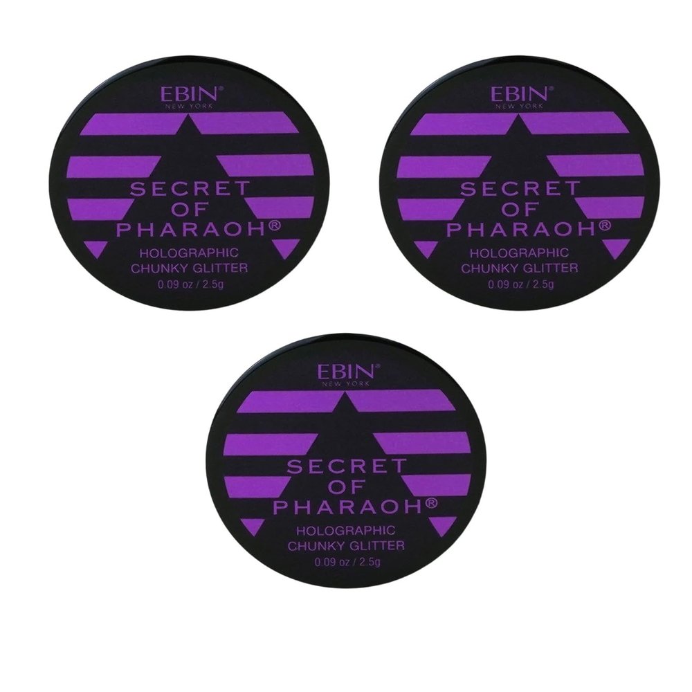 3X Secret of Pharaoh Holographic Chunky Glitter Purple Shake Bundle by EBIN NEW YORK  Multi-Purpose Glitter for Crafts, Resin, and Makeup Decoration  Gift Set (3 Items)