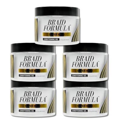 EBIN NEW YORK Braiding Gel  5x Braid Formula Conditioning Gel - Super Hold 11oz Bundle Moisturizing Styling for Braids, Locs, and Twists with Smooth Control & Hydration  Gift Set (5x Item)