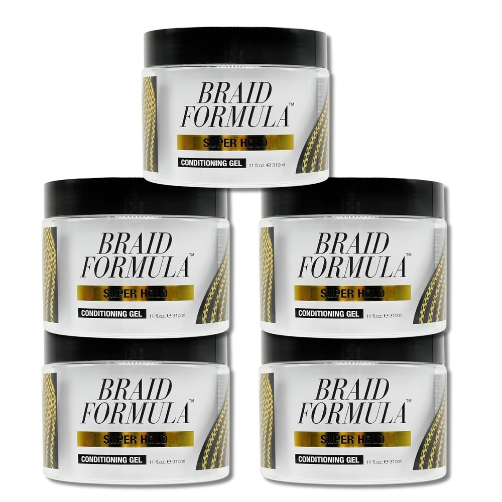 EBIN NEW YORK Braiding Gel  5x Braid Formula Conditioning Gel - Super Hold 11oz Bundle Moisturizing Styling for Braids, Locs, and Twists with Smooth Control & Hydration  Gift Set (5x Item)