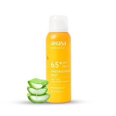 As-aya Under One Sun SPF 65+ Sunscreen Mist with Aloe Vera, PA+++, Sweat & Water Resistant, 100ml