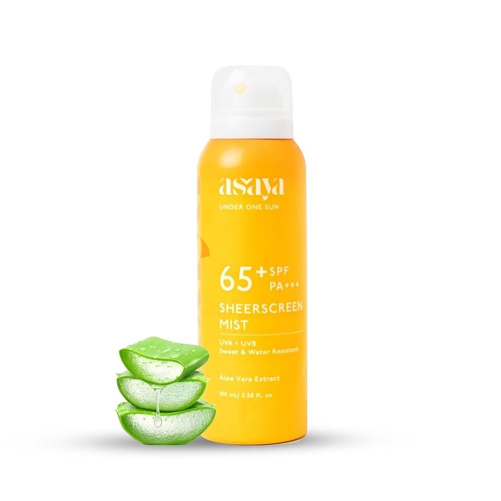 As-aya Under One Sun SPF 65+ Sunscreen Mist with Aloe Vera, PA+++, Sweat & Water Resistant, 100ml