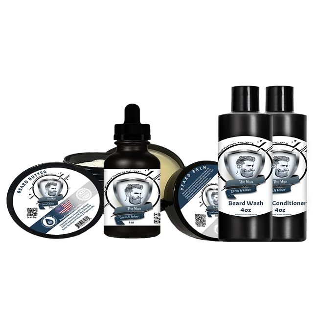 MF Beards Complete Beard Care Kit - The Man - Citrus, Amber, Mahogany, Lavendar and Teak