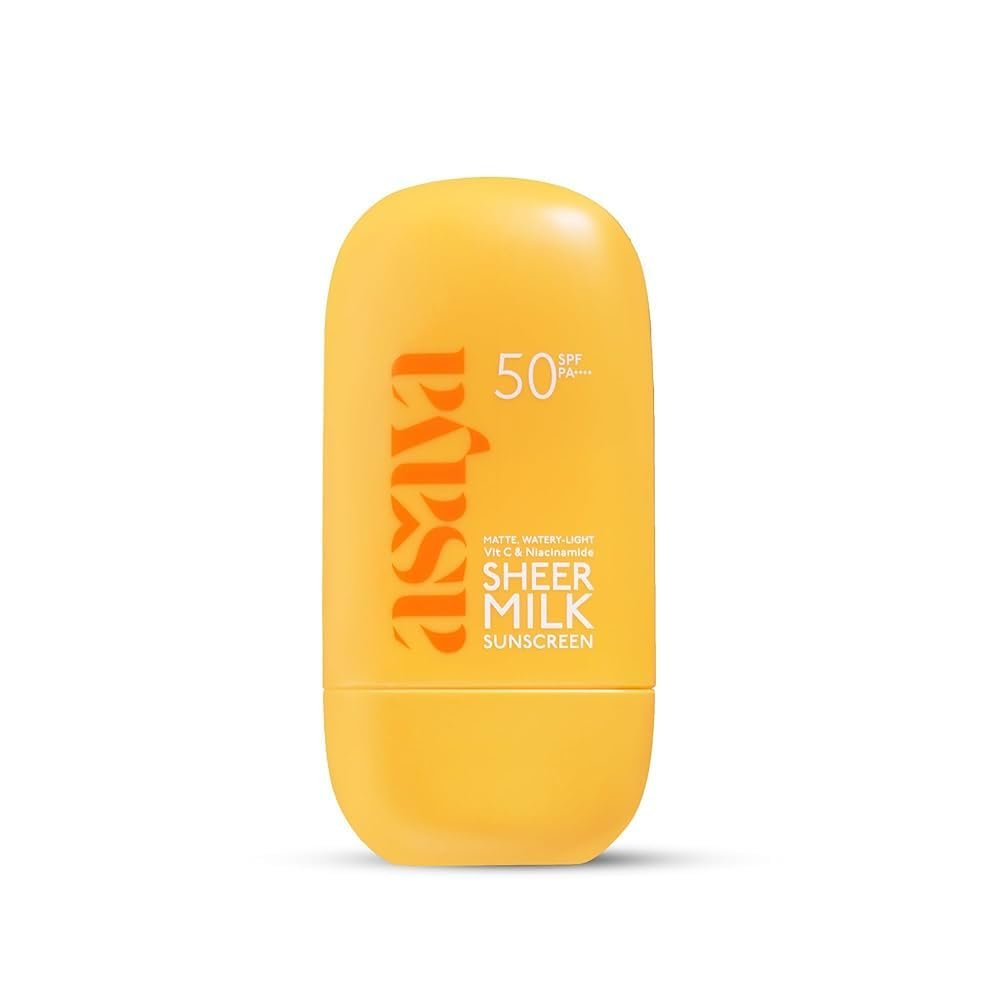 As-aya Sheer Milk Sunscreen SPF 50 PA++++ with Vitamin C and Niacinamide, Non-Greasy, Quick-Absorbing, for Oily and Sensitive Skin 50ml