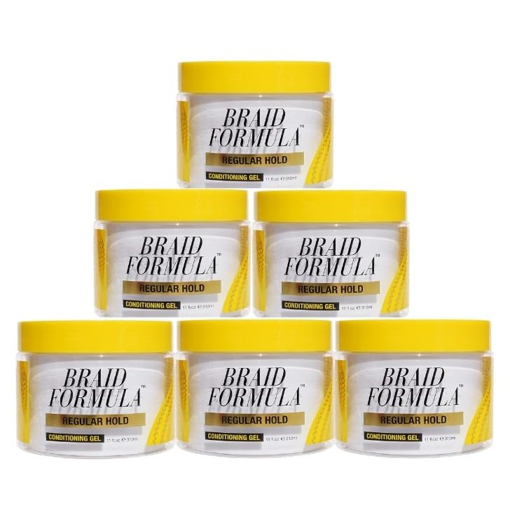 EBIN NEW YORK 6x BRAID FORMULA CONDITIONING GEL  Regular Hold (11oz/310ml) bundle Neatbraid Conditioning Shining Gel, Ebin Braid Formula Braiding  Styling & Moisturizing  Gift Set (6 Items)