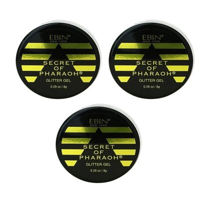 Gold Hair Glitter Gel 3X Secret of Pharaoh Gold Rush Bundle by EBIN NEW YORK Multipurpose Hair and Face Glitter Gel for Styling, Makeup, and Body Decoration Gift Set (3 Items)