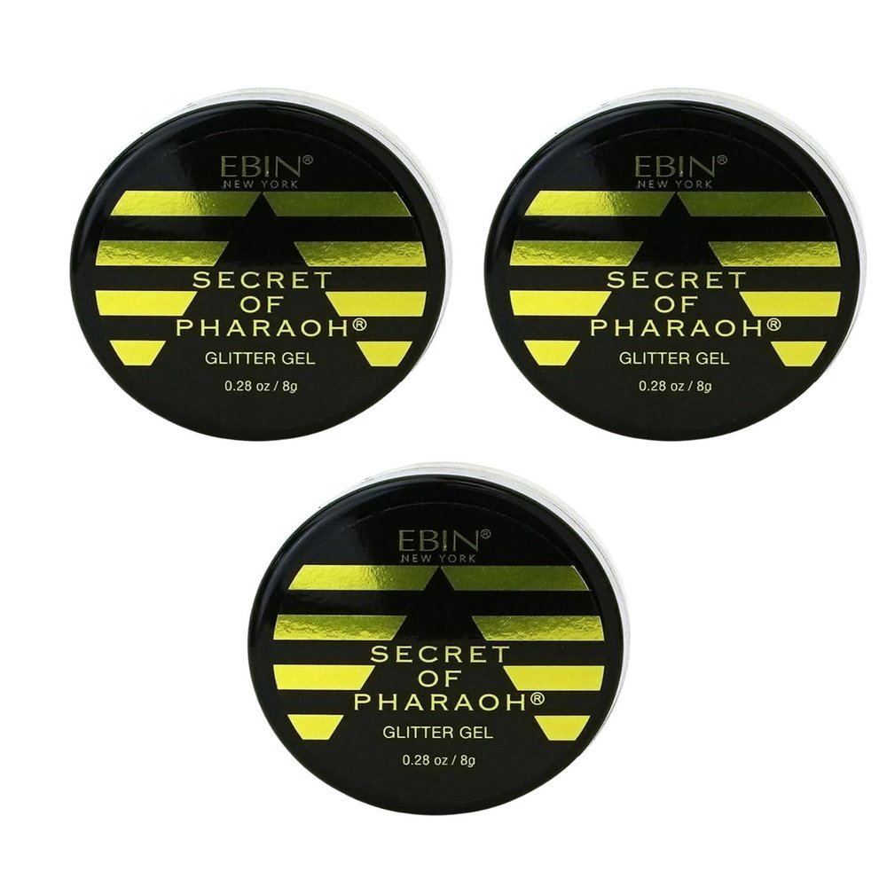 Gold Hair Glitter Gel  3X Secret of Pharaoh Gold Rush Bundle by EBIN NEW YORK  Multipurpose Hair and Face Glitter Gel for Styling, Makeup, and Body Decoration  Gift Set (3 Items)
