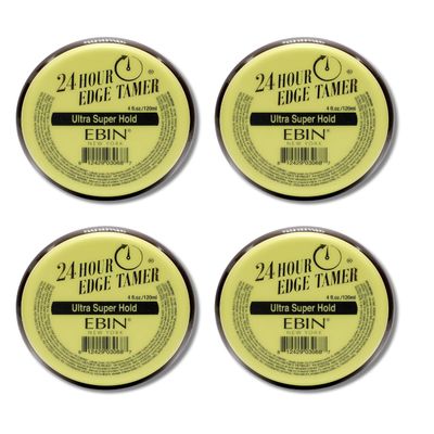 EBIN NEW YORK 4x 24 Hour Edge Tamer - Ultra Super Hold 4oz Bundle  Long Lasting Edge Control Gel for Sleek Styling, Hydration, and Smooth Finish  Gift Set (4 Items)