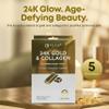 Clear Beauty 24K Gold & Collagen Face Mask  Firming & Moisturizing Sheet Masks For Radiant Glow & Smooth Texture  Dermatologist Tested, Anti-Aging, Korean Skin Care  Vegan Clean Beauty  5 Count view 3