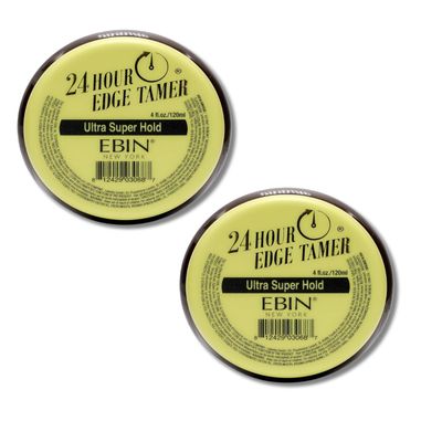 EBIN NEW YORK 2x 24 Hour Edge Tamer - Ultra Super Hold 4oz Bundle  Long Lasting Edge Control Gel for Sleek Styling, Hydration, and Smooth Finish  Gift Set (2 Items)