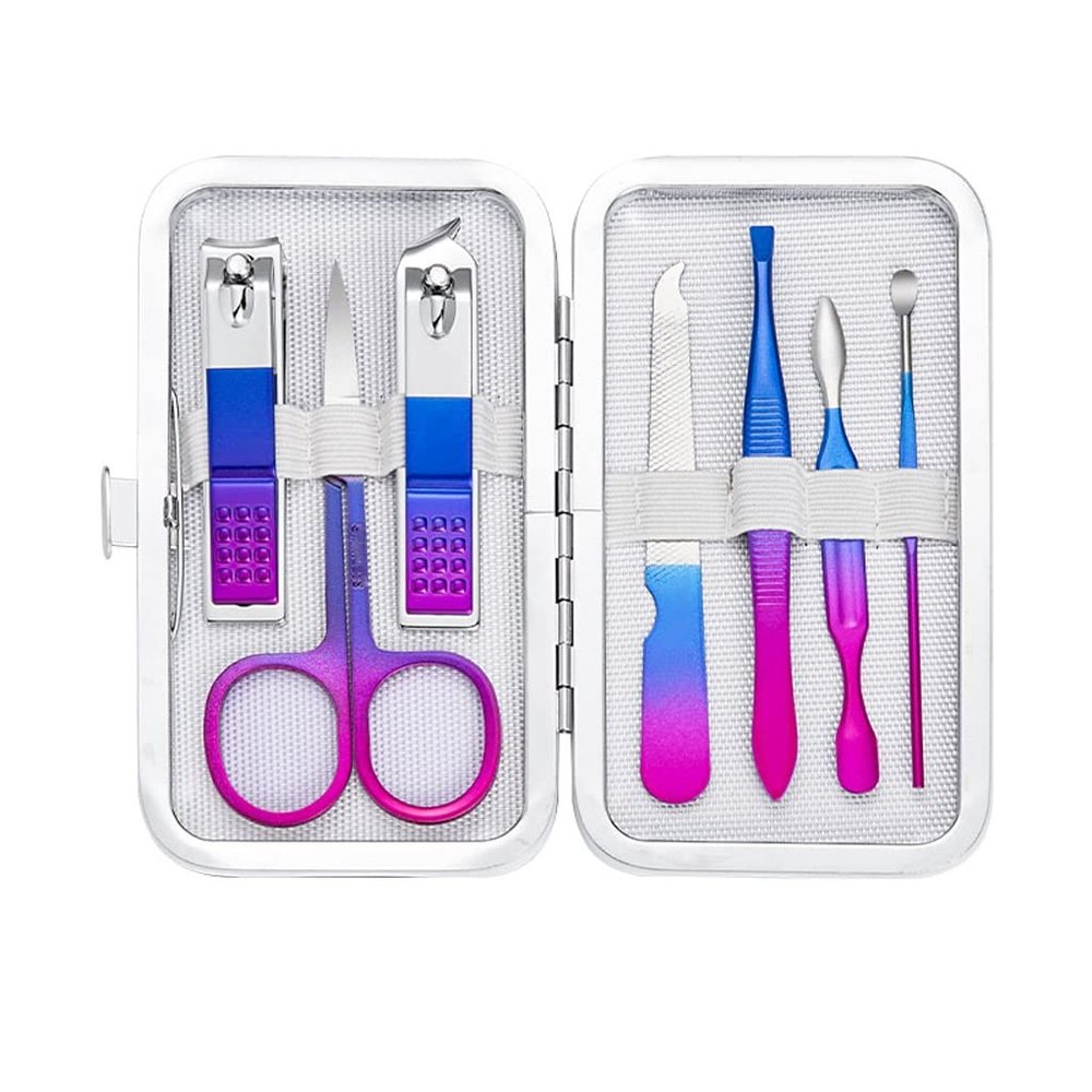 Stainless Steel Ear Spoon Nail Clippers Dead Skin Pliers Pedicure Manicure Tool with Case Kit
