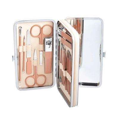 Stainless Steel Rose Gold Nail Clipper Set, Large Clippers, 22 Piece, Household Tools
