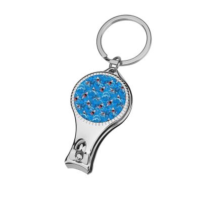 Bottle Openers Shower Favors for Guests Gifts Nail Clipper Keychain (Retro Ocean Sea Sharks)
