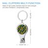 Nail Clippers Key Chain Toenail Clippers for Men Women with Keychain Pineapples Tropical Palm Branch Black Fingernail Clipper view 2