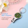 Nail Clippers Key Chain Toenail Clippers for Men Women with Keychain Pineapples Tropical Palm Branch Black Fingernail Clipper view 4