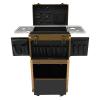 ALUIWNH Rolling Makeup Train Case - Lockable Hairdressing Case Stylist Trolley Organizer with Scissor Clip, Mesh Bags and Dryer Holder, Beauty Salon Luggage Travel Case Tool Box, 15"x10"x32" view 4