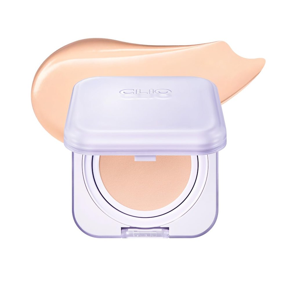 CLIO Kill Cover Mesh Blur Cushion Foundation, Flawless Full Coverage, Pore Blurring for Smooth Skin, Semi-Matte Finish, Long-Lasting, Lightweight, Oil-Control, Korean Foundation (21N LINEN)