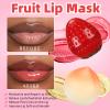 8Pcs Tinted Bee Lip Balm Fruits Pot for Kids, Strawberry, Apple, Lemon, Peach, Cherry, Blueberry, Pumpkin, Tomatoes Gifts for Women,Hydrating Repair Dry Cracked Lips,Stocking Stuffers view 3