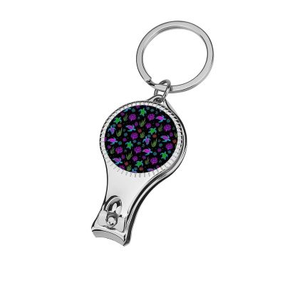 Trippy Watercolor Blue Sea Turle Nail Clipper Party Favors Keychain Bottle Opener Nail Clipper for Birthday Party