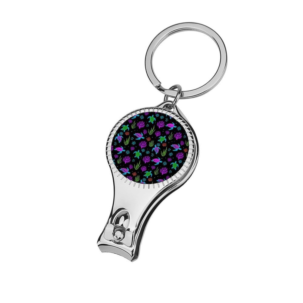 Trippy Watercolor Blue Sea Turle Nail Clipper Party Favors Keychain Bottle Opener Nail Clipper for Birthday Party
