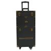 ALUIWNH Rolling Makeup Train Case Lockable Hairdressing Case - Stylist Trolley Organizer with Scissor Clip, Mesh Bags and Dryer Holder, 15"x10"x32" Beauty Salon Luggage Travel Case Tool Box view 1