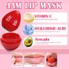 4 PCS Bee Lip Balm Lip Mask Furit Pot, Strawberry & Apple & Lemon & Peach Moisturizing Honey Balm, Lip Sleeping Mask, Lip Mask Overnight for Reduce Fine Lines, Repair Dry Cracked Lips view 4