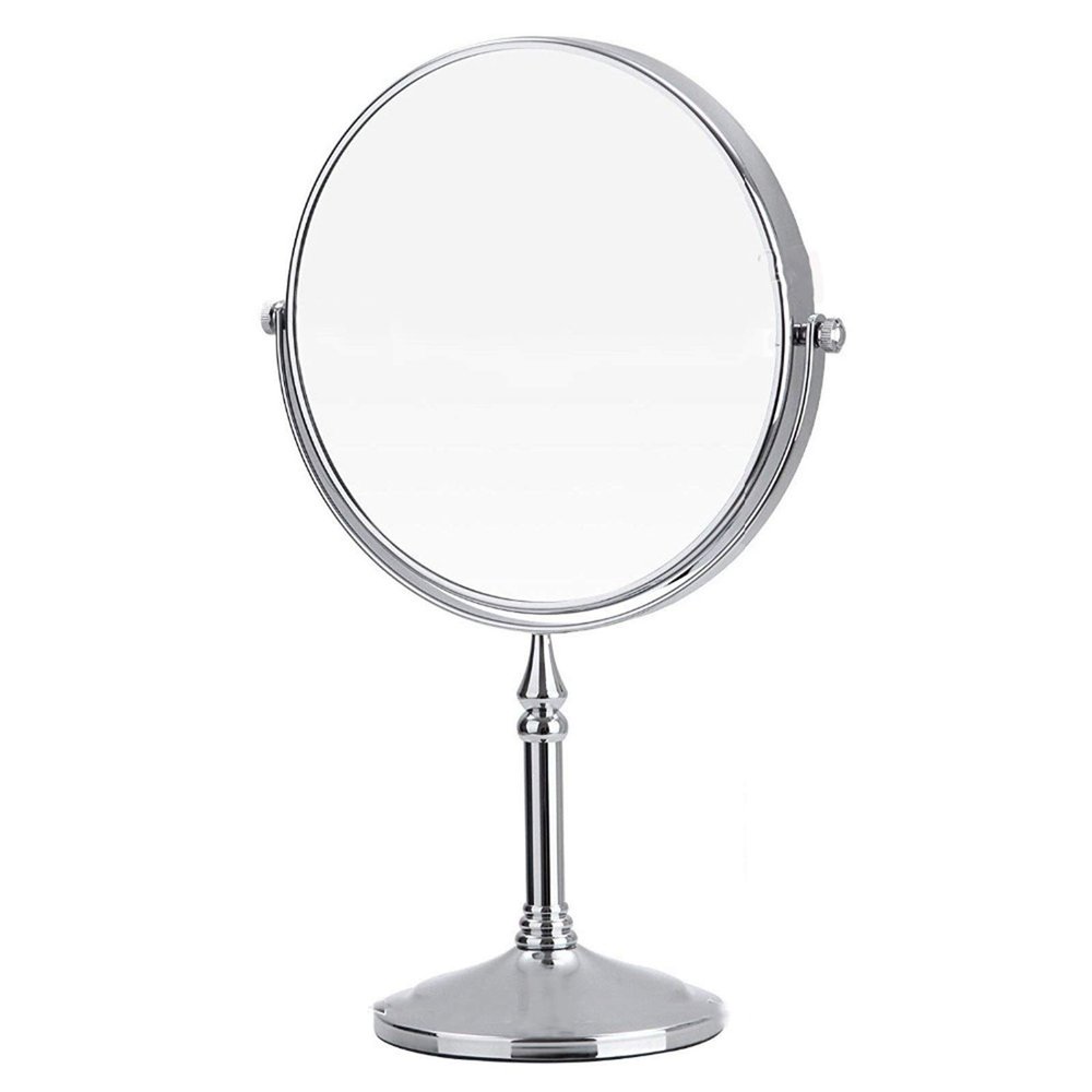 8 Inch Countertop Makeup Mirrors, Double Sided Brass Vanity Mirror, 1X and 3X/5X/7X/10X Magnifying, 360 Tabletop Cosmetic Shaving Mirrors
