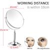 8 Inch Countertop Makeup Mirrors, Double Sided Brass Vanity Mirror, 1X and 3X/5X/7X/10X Magnifying, 360 Tabletop Cosmetic Shaving Mirrors view 3