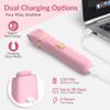 KINGTEE 5-in-1 Electric Bikini Trimmer for Women  IPX7 Waterproof Shaver, Cordless Body & Facial Razors for Women, Ceramic Blades, USB-C Rechargeable, Painless Hair Removal Kit (Pink) view 3