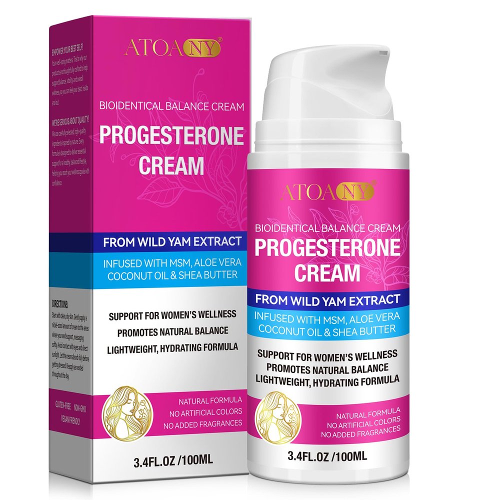 Progesterone Balance Cream for Women - Infused with MSM, Aloe Vera, Coconut Oil & Shea Butter | 3.4 fl oz, Gluten-Free, Non-GMO, Vegan-Friendly | Daily Skin Comfort & Balanced-Looking Skin Support