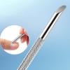 caralin Double Ended Cuticle Pusher Remover Cleaner Nails Art Dotting Pen Stainless Steel Manicure Pedicure Nails Art Care Tool view 2
