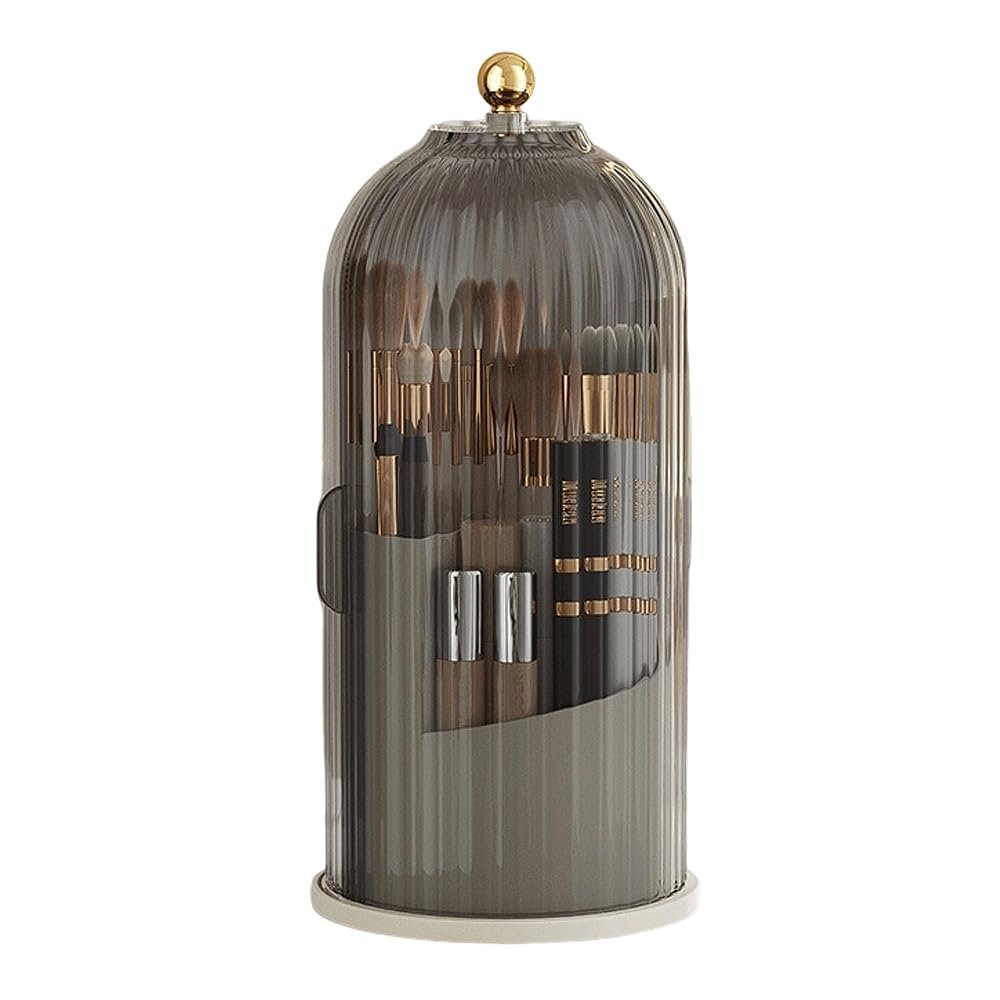 360 Rotating Makeup Brush Holder, 2025 New Makeup Organizer, Transparent, 360 Rotation Toothbrush Holders for Bedrooms, Vanities and Bathrooms (A)