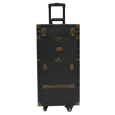 GDAE10 Large Capacity Hairdressing Case Mobile Makeup Train Case with Drawer,Beauty Salon Organizer for Hairstylist,Makeup Artist Trolley Cart Organizer,for Hair & Nail Tools (Black)