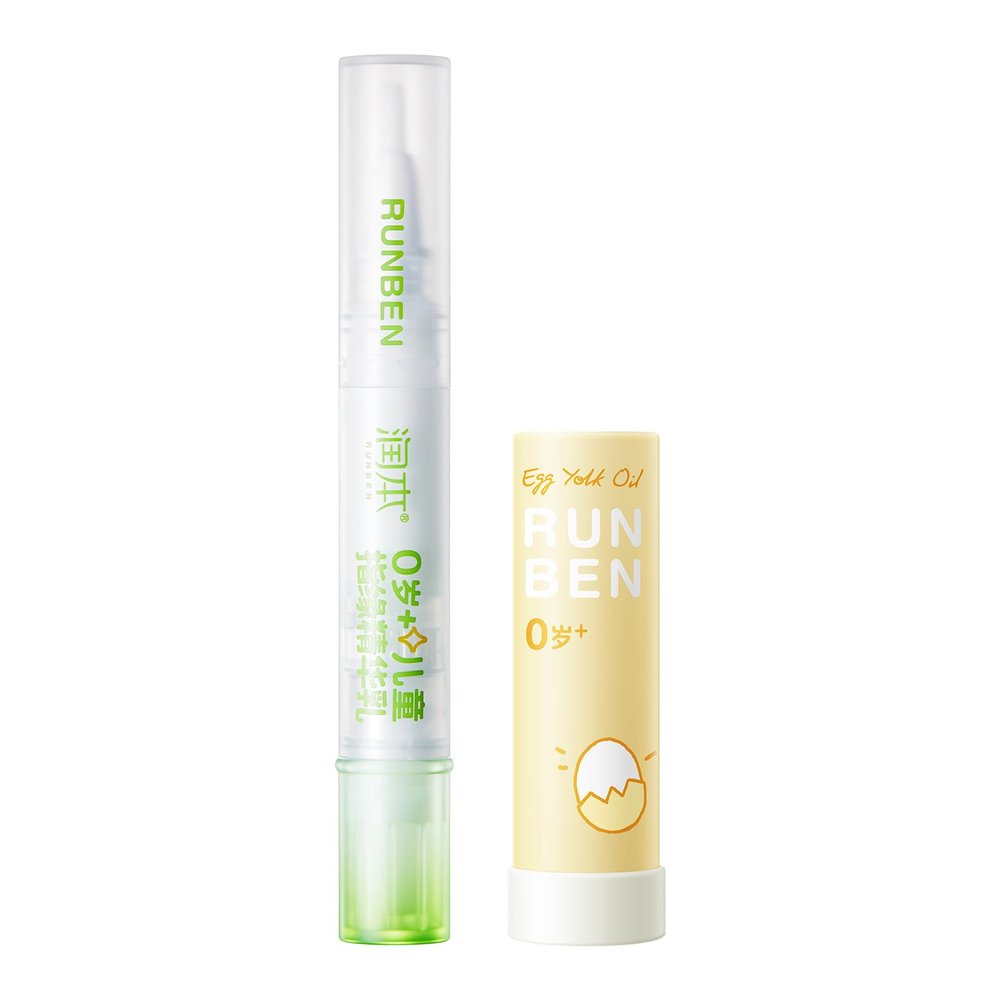 RUNBEN Nail Biting Treatment for Kids & Egg Yolk Oil Baby Lip Balm