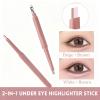 2-in-1 Under Eye Highlighter Stick -3pcs Double Head Highlight Pencil for Shining Daily Makeup, Silky-Smooth, Eye Makeup Tool (White + Brown) view 2