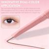 2-in-1 Under Eye Highlighter Stick -3pcs Double Head Highlight Pencil for Shining Daily Makeup, Silky-Smooth, Eye Makeup Tool (White + Brown) view 3