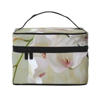 Birch Trees Prints Travel Makeup Bag Flip Portable Toiletry Bag with Handle for Women's Travel and Daily Use, Bell Orchid, One Size, Make-Up Pouch