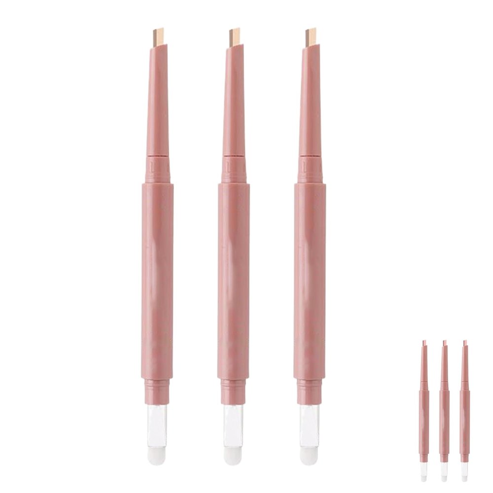 2-in-1 Under Eye Highlighter Stick -3pcs Double Head Highlight Pencil for Shining Daily Makeup, Silky-Smooth, Eye Makeup Tool (Beige + Brown)