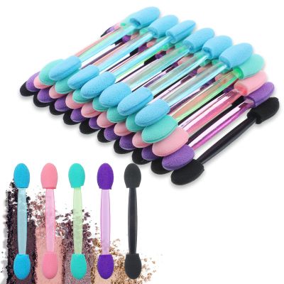 50 Pcs Eye Shadow Applicators Double Head Eyeshadow Applicators 2.38' Length Makeup Sponge Applicator Cosmetic Tool (Multicolor)