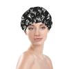White Sailboat and Seagull Shower Cap for Women Reusable Washable Elastic Band Bath Hair Hat view 3