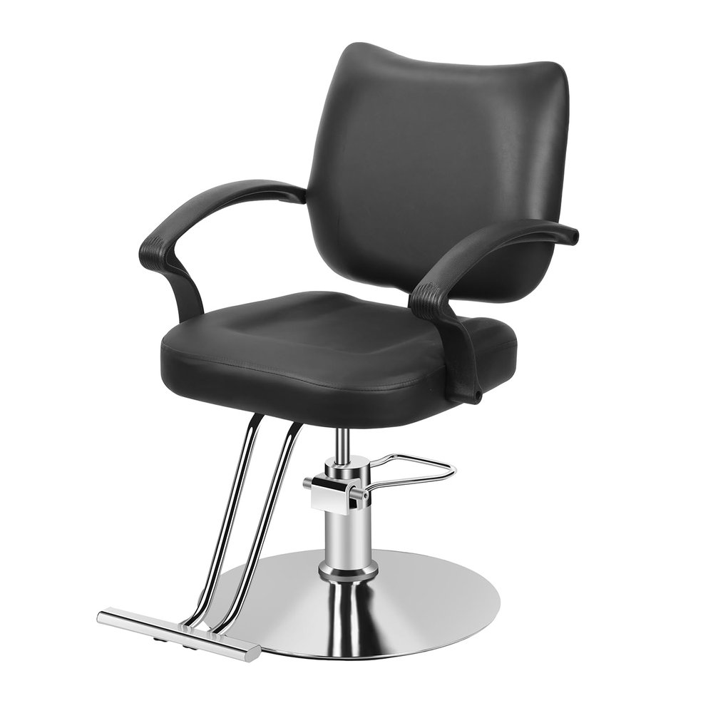 Professional Heavy Duty Hydraulic Salon Chair, 330 lbs Weight Capacity Stylist Chair, With 360 Smooth Swivel & Rolling Base, Leather Beauty Salon Equipment for Barbershops, Hairdressers (Black)