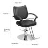 Professional Heavy Duty Hydraulic Salon Chair, 330 lbs Weight Capacity Stylist Chair, With 360 Smooth Swivel & Rolling Base, Leather Beauty Salon Equipment for Barbershops, Hairdressers (Black) view 3