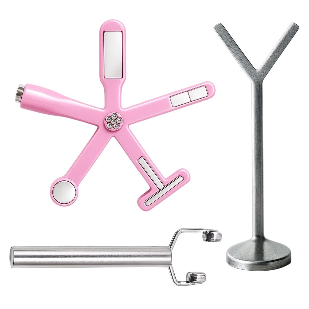 3PCS Nail Art Magnet Set - Pink 6-in-1 Cat Eye, Y-Shape Dual Head & Heart Magnetic Tool for Salon & Home Gel Manicure Designs