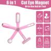 3PCS Nail Art Magnet Set - Pink 6-in-1 Cat Eye, Y-Shape Dual Head & Heart Magnetic Tool for Salon & Home Gel Manicure Designs view 3