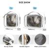 Bolaz 2 Pack Clear Cosmetic Bags with Handles-Exotic Ethnic Style Kitten, PVC Toiletry Bags Zipper Waterproof Portable Travel Storage Pouch view 4