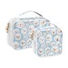 Bolaz 2 Pack Clear Cosmetic Bags with Handles-Snowman Face Pattern, PVC Toiletry Bags Zipper Waterproof Portable Travel Storage Pouch view 2