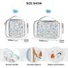 Bolaz 2 Pack Clear Cosmetic Bags with Handles-Snowman Face Pattern, PVC Toiletry Bags Zipper Waterproof Portable Travel Storage Pouch view 4